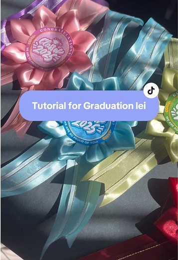 DIY Graduation Lei Tutorial Using Satin Ribbon
