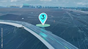 GPS Map Navigator Displaying Destination Point for Transport Planning Generative AI