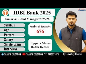IDBI JAM [ Junior Assistant Manager Grade O ] Advertisement Details By Team Saarthi