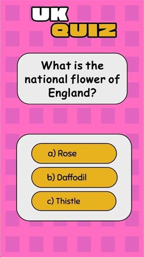 🌹 UK Quiz Time! What Is England’s National Flower? 🇬🇧 #quiz #quiztime #ukhistory #waterywonders