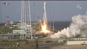 Antares rocket launches cargo to space station