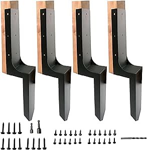 Fence Post Repair 4"x4" Fence Post Anchor Fence Post Stakes Ground Spike for Repairing Tilted/Broken Wooden Fence Post 4pcs