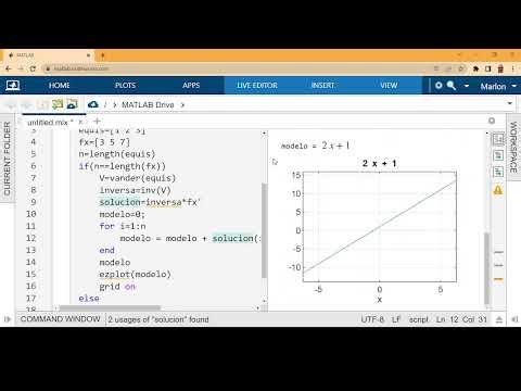 Interpolación con Vandermonde en Matlab
