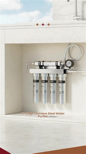 Stainless Steel Ultrafiltration Water Purifier,5-stage filtration removes heavy metals and improves water taste,with real-time water pressure monitoring,Under Sink Water Filtration System,Filter Replacement #TOP PICKS