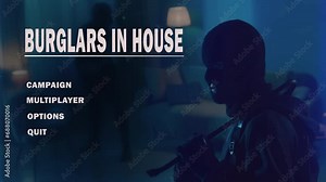 Interface buttons set for games or applications. First person multiplayer game. The screen is divided into two parts for two players. Mock up for mobile video games and interactive projects.