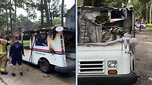 Mail truck catches fire in Spring