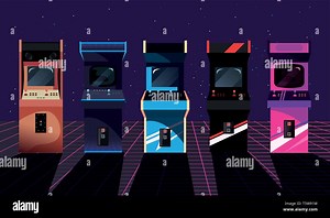 arcade machine video game retro collection vector illustration design Stock Vector Image & Art - Alamy