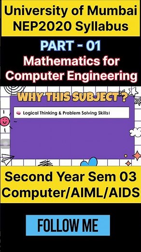 🧮 Sem-3 Maths = Backbone of Computer Engineering! Decode MU NEP 2020 syllabus in just 60 seconds! 🎯💻