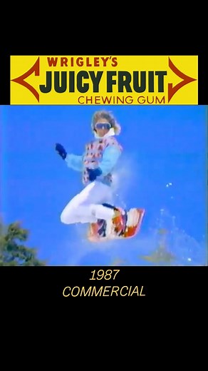  80s Decade   on Instagram: "Do you still have it memorized  Rad Facts: Juicy Fruit gum in the 1980s focused on having fun with sports. They had commercials involving waterskiing, skiing, snowboarding, etc. As well as a super catchy tune by Mtune! - Billy Rad . . . #oldschool #snowboarding #commercial #vintage #retro #80s #juicyfruit #80snostalgia"