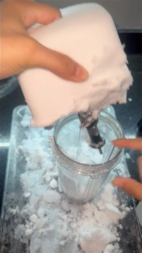 blended ice in a glass #asmr #softice #blender