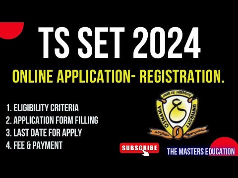 HOW TO APPLY TS SET 2024 తెలంగాణ సెట్ అప్లై చేసే విధానం 2024 TS SET ONLINE APPLICATION FORM 2024