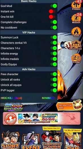 Dragon Ball Legends Ultra Mod v5.5.1 / 1000 % VIP Mod Menu 🔥 #dragonballlegends #dblegends #shorts