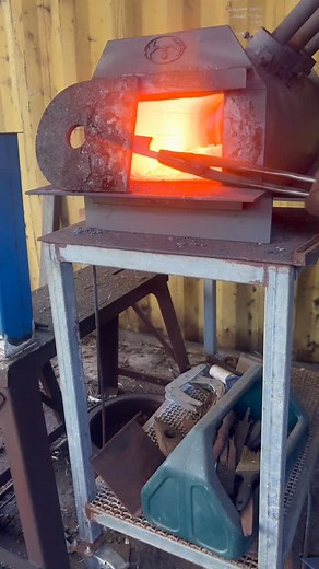 Heat treating in the forge this morning. Normally I use a kiln however today I’m attempting to bring out more of a hamon and it was suggested to use the forge by the great @bruce.barnett. Hardening successful, off for tempering. I’ll see how it goes after the grinding is done. | Iron Hill | Facebook