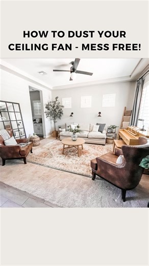 🩶 Dusting your ceiling fan has never been easier! 🩶 Simply slide each blade inside a pillowcase and watch the dust disappear without a mess! ⭐️ Have you tried this? . . . . . #CleaningHacks #cleaning #clean #springcleaning | Somewhat Simple