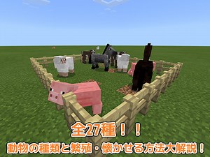 【統合版マイクラ】全27種！動物の種類と繁殖・懐かせる方法解説！