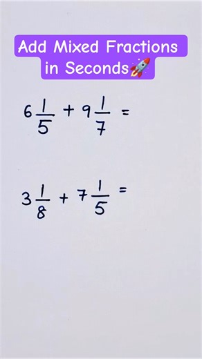 Add Mixed Fractions in Seconds🔥 Easy Trick! #mixedfraction #fractionstrick #addition #vedicmaths