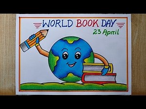 World Book Day Poster Drawing easy,23 April | How to draw World Book Day drawing