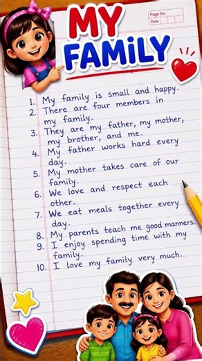 10 Lines on My Family | Essay on My Family in English | #shorts