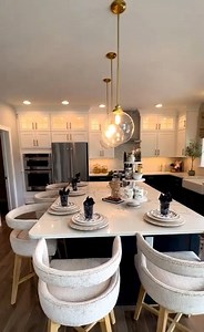 1.3K views · 22 reactions | Stage this Garden Kitchen with us! This Hawthorne Vintage Garden Kitchen features upper lighted cabinets, an eat-in island, and double wall oven. Which feature is your favorite about this kitchen? Check out more of this model home with a virtual tour: https://bit.ly/3LwHVWV | Keystone Custom Homes | Facebook