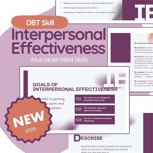 DBT Interpersonal Effectiveness Skills: Dear Man, Give, Fast Slide Deck Presentation - Etsy UK