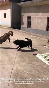 Goat vs Dog BATTLE! 🐐🐶 Who WINS?! 🤯 #AnimalFight #FarmLife