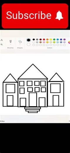 How to draw house in ms paint | paint in computer| art #painting #drawing #art