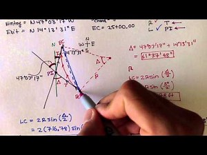 Advanced Geomatics: Horizontal Curves: Example 3: Part 2