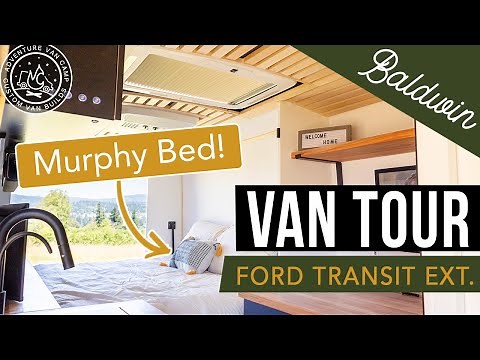 VAN TOUR - Ford Transit Conversion with a Murphy Bed & Shower