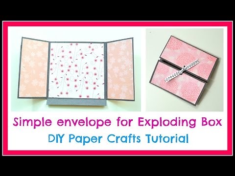 DIY Paper Crafts - How to make a Simple Envelope for Exploding box - Simple Scrapbook Tutorial