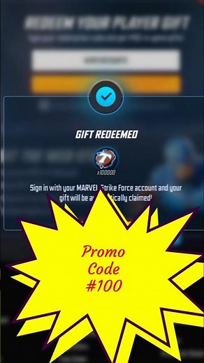 MSF promo gift code 100 - Marvel Strike Force ‪@if2pgames‬