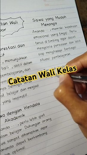 Mau buat contoh catatan wali kelas di rapor #catatanwalikelas #menulisrapi #tulisantangan #fyp
