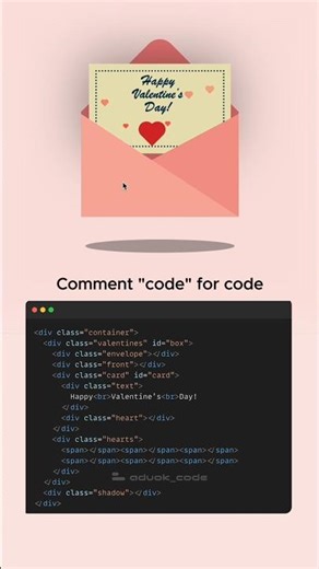 Valentine Love Card Using HTML & CSS 💌🔥