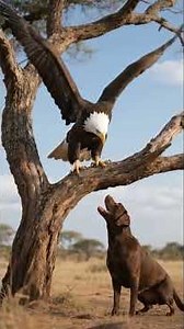 Hero Eagle and Brave Labrador Retriever Save Village from Ferocious Hyena