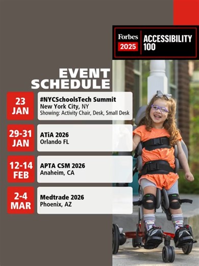 Where to find us in early 2026... Jan 23 | NYC Public School Tech Summit — New York, NY For NYCPS Senior Leadership, Superintendents & District Teams, Central Staff, Principals, Assistant Principals, Education Administrators, Teachers (especially Library Media Specialists), Technology SPOCs, and EdTech Practitioners. 🔗 https://ow.ly/3SvR50XQphZ Jan 29–31 | ATIA 2026 — Orlando, FL 📍 Rifton Expo Booth #416 🗓 Presentation: Friday, Jan 30 | 8:30–9:30 AM — Adaptive Seating for Function and Educati