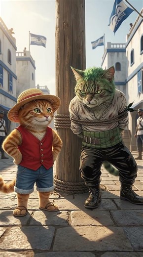 When Luffy Finds Zoro… But They’re Cats 😹⚔️ (Unexpected Team-Up!)