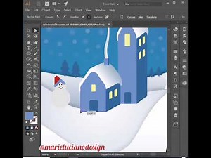 Adobe Illustrator How to design a Reindeer Silhouette with winter landscape inside / vector designs