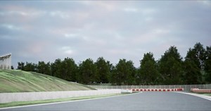 Formula Cars Racing Along the Track to the Finish Line. Dynamic Front View Camera. Speed and Sport Concept. 3D Rendering. High quality 4k footage. 3D Illustration