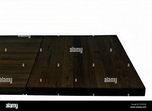 Wooden dinner table surface. Natural wood furniture close view isolated over white background. Solid wood table top template for video or photo produc Stock Photo - Alamy