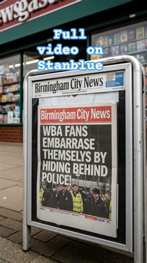 WBA fans hide behind Poloce at St Andrews, Knighthead Park v Birmingham City see video on Stanblue