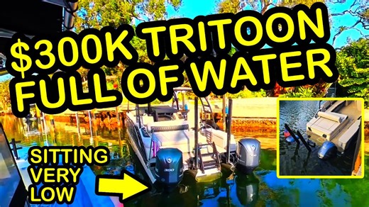 Twin 300 Tritoon recovery with Scout tow boat