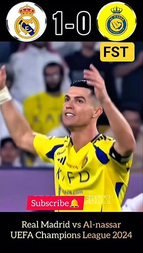 Real Madrid vs Alnasar chaimpionleague 2024 ⚽❤‍🔥 #football #futbol #ronaldo #viral #shorts #yt #fyp