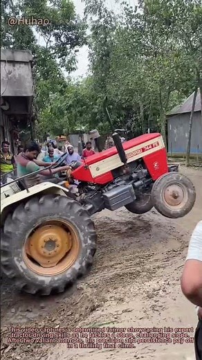 "Skilled Farmer Conquers Steep Slope with Tractor! Ultimate Off-Road Driving Challenge"