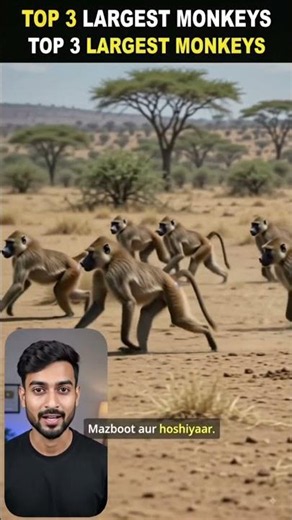 Top 3 Biggest Monkeys in the World 🐒 | Giant Monkeys You Won't Believe! 😱 #shorts