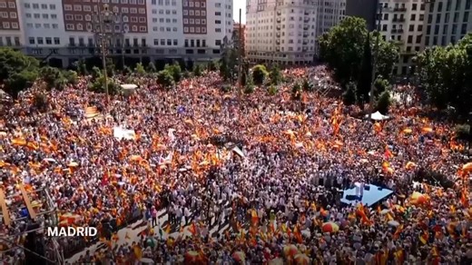 Spanish opposition party rallies tens of thousands of protesters in Madrid