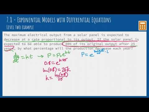 7.8 - Exponential Model - Level 2 Example (Solar Panel)