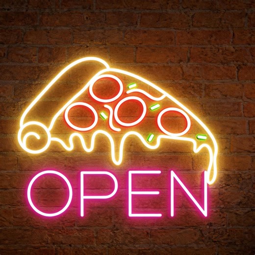 Custom Pizzeria Open Sign, Personalized Neon Sign for Pizza Shops - Etsy