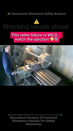 ⚠️ INSANE Lathe Failure Ejects Workpiece FAST 😳🛑 #workfails