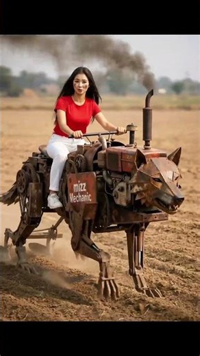 a futuristic scrap-made robotic animal machine