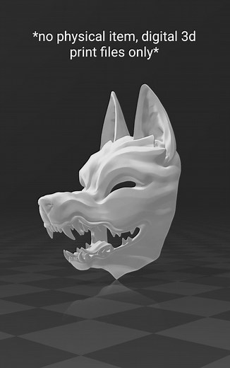 Kitsune Wolf Mask 3d Print Files - Etsy
