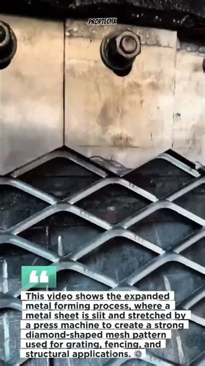 Expanded Metal Machine Creates Diamond Steel Mesh #metal #engineering #factory